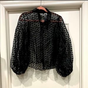 Sheer black see-through blouse
